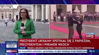 Prezydent Ukrainy Wołodymyr Zełenski Spotkał Się Z Papieżem Franciszkiem I Włoskimi Przywódcami