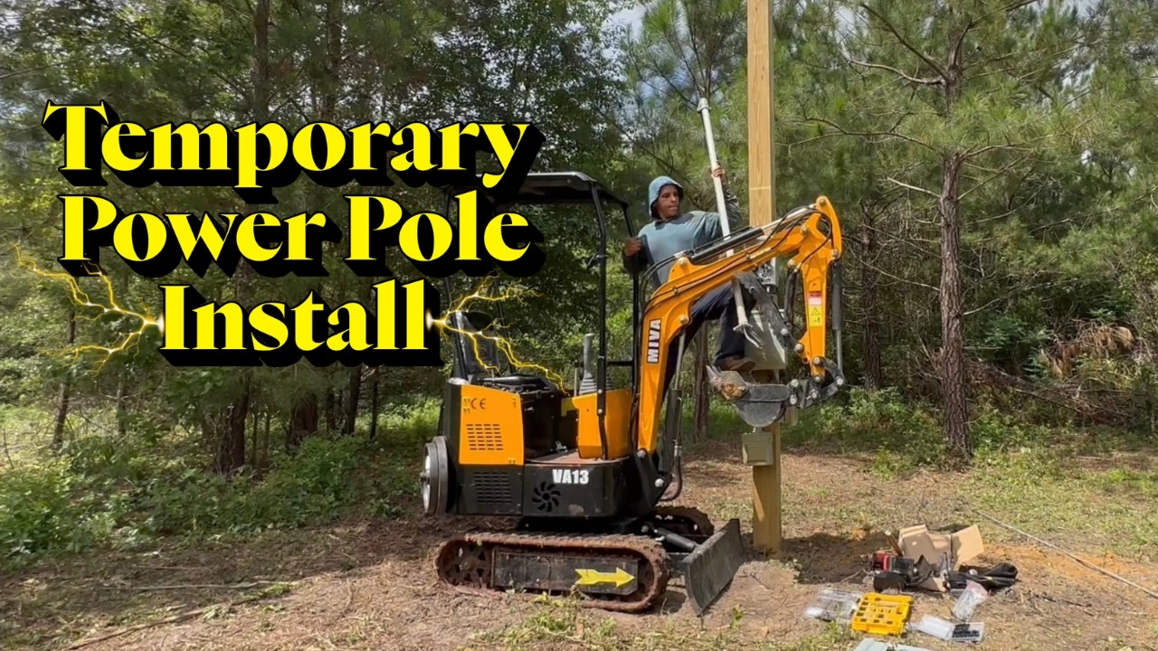 Installing Our Temporary Power Pole⚡️
