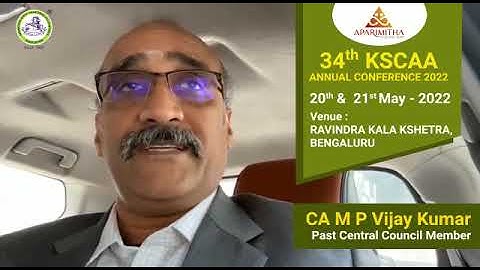 CA M P Vijay Kumar @ 34th Annual Conference 2022 - 20th & 21st May, 2022