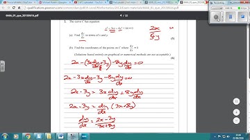 RescorlaMaths C4 revision June 2016 C4 paper. Question 2 implicit differentiation
