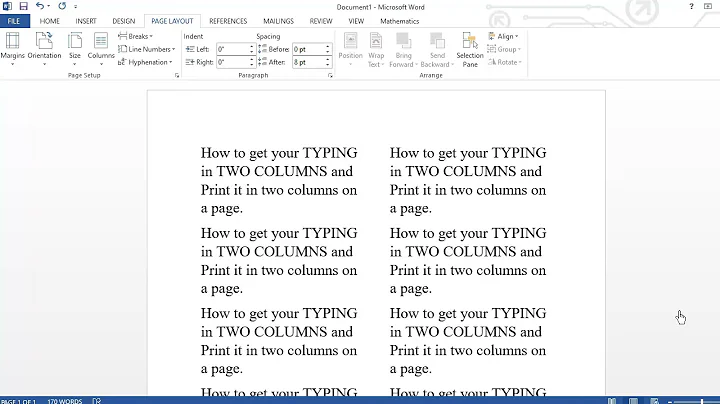 How to print booklets in two columns