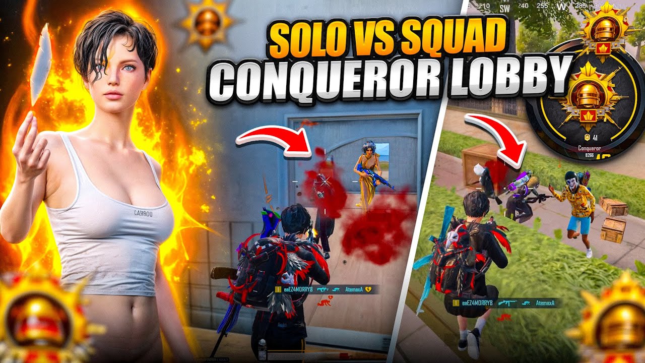 Top 400 / Conqueror Lobby / Best Solo Vs Squad Rush Gameplay In Highest ...