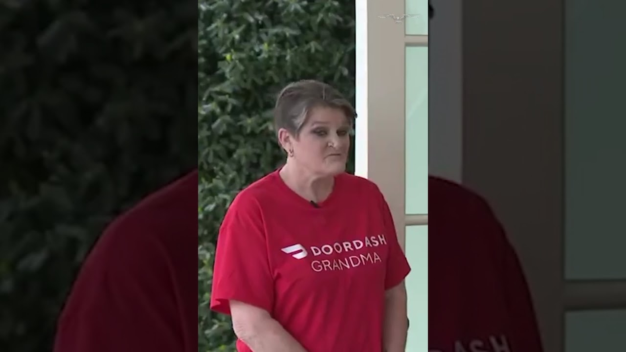 Donald Trump asks DoorDash worker if she voted for him. She responds with "maybe."