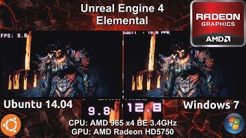 Ubuntu 14.04 VS Windows 7 : Unreal Engine 4 Elemental Demo on an AMD HD5750
