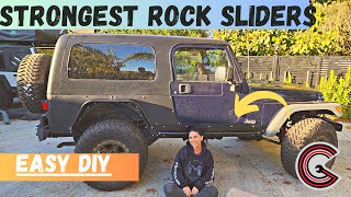 STRONGEST, Bullet-Proof ROCK Sliders Install on our JEEP LJ! Full Install, LJ Ep 3