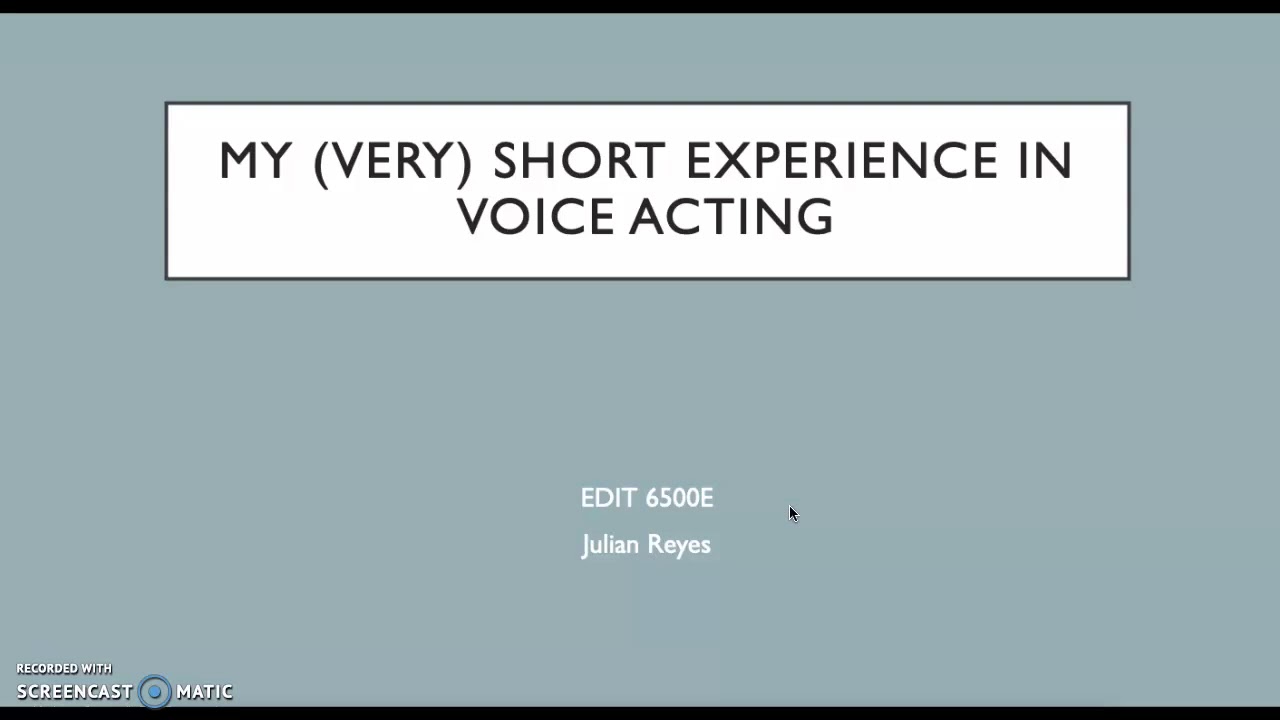 Module 4: My Voice Acting Experience - YouTube