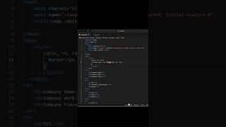 created table colour and width with help of html #html #youtubeshorts #html5 #ytshorts #coading #css
