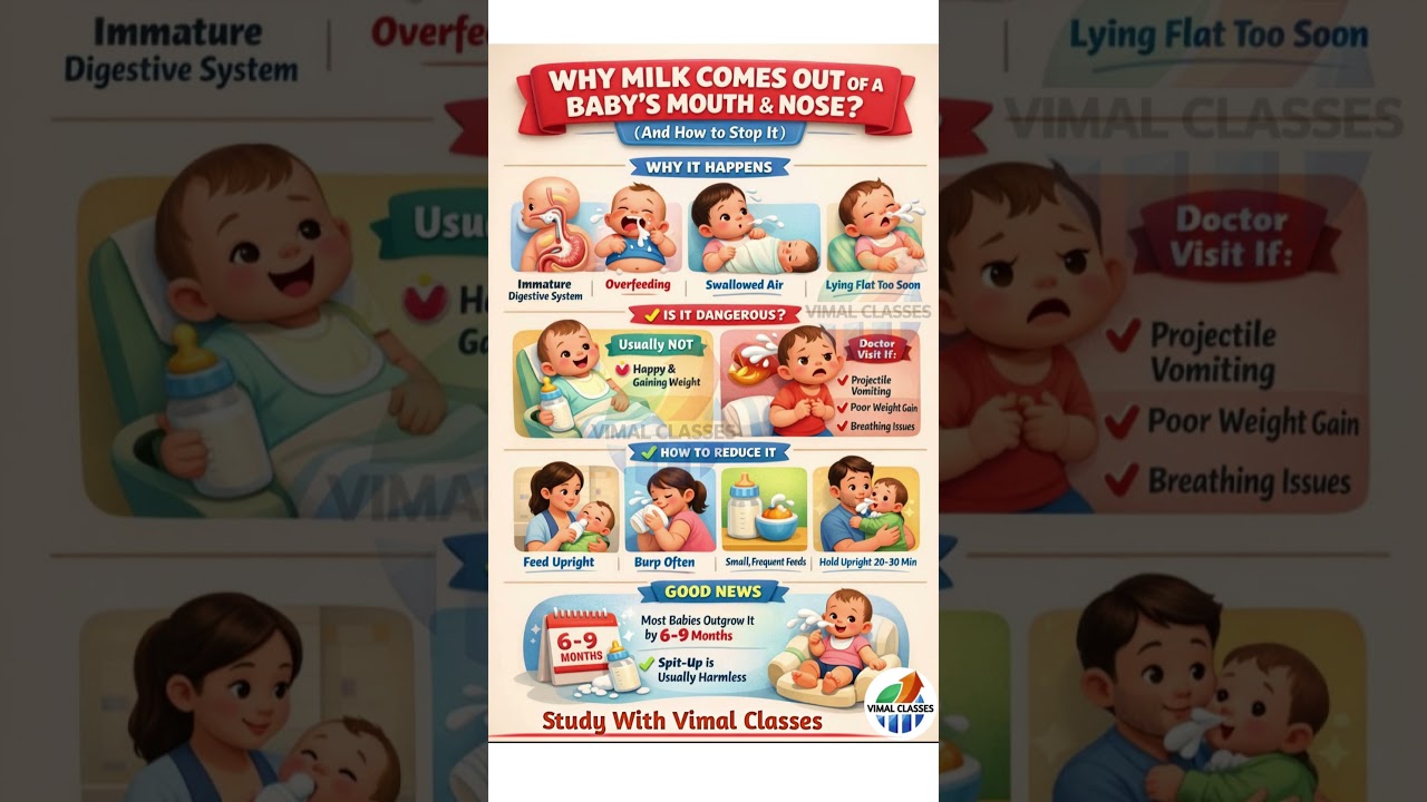 Why Milk Comes Out from Baby’s Mouth & Nose? | Baby Spit-Up Explained