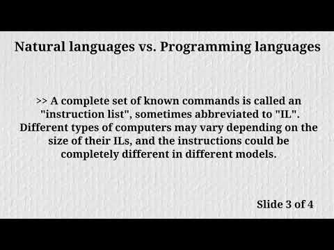 PEP Module 1 Video 2: Natural Language vs. Programming Language