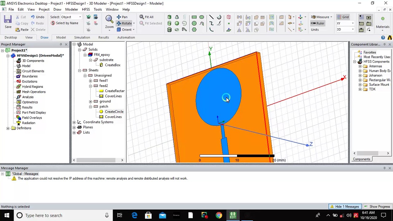 Design of circular microstrip patch antenna using hfss in tamil - YouTube