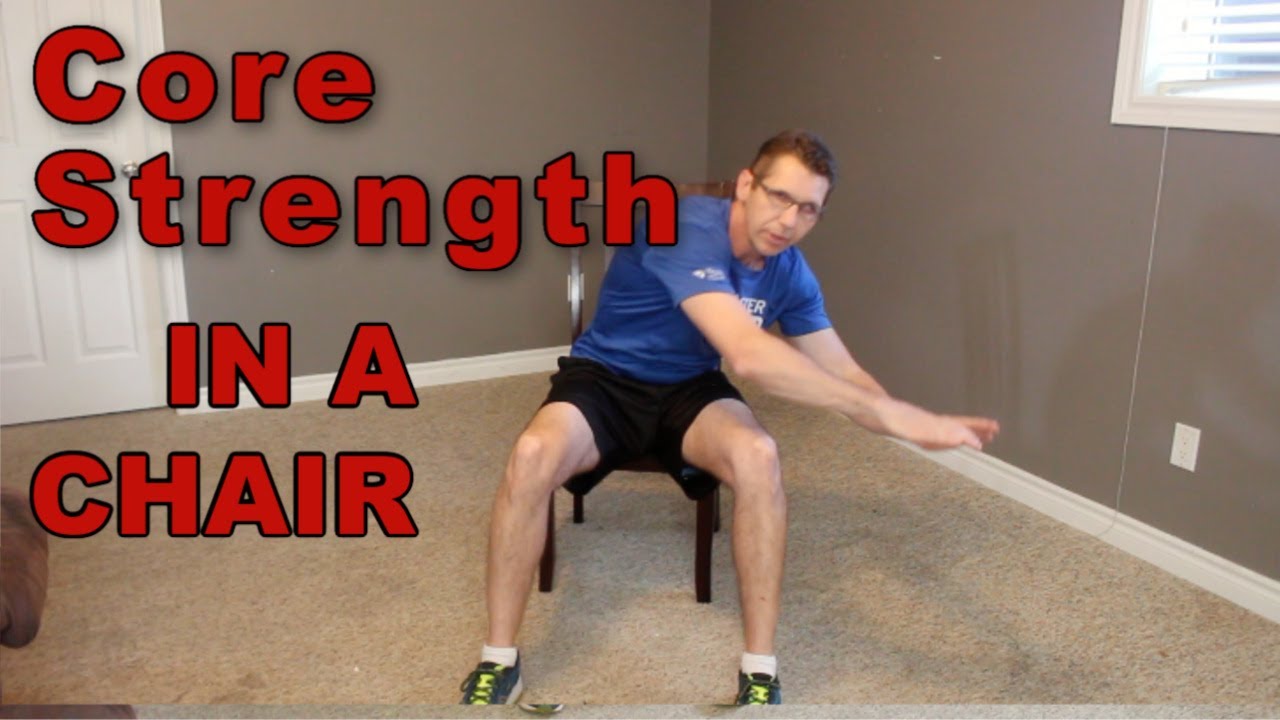 Easy core exercise in a chair for seniors - YouTube