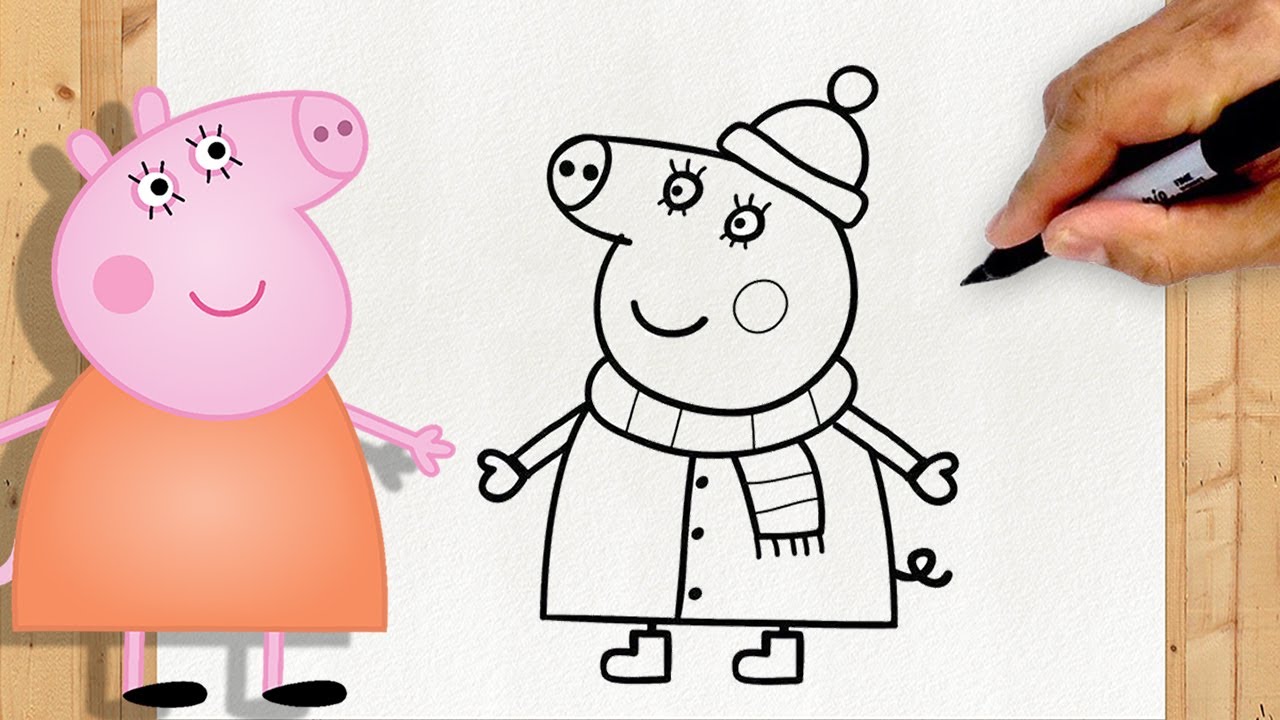 How to Draw Mama Pig (Peppa Pig) 