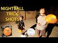 TRICK SHOTS with NIGHTBALL - SOCCER, BASKETBALL and FOOTBALL CHALLENGES
