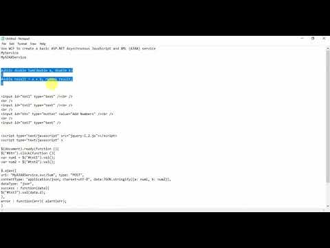 Use WCF to create a basic ASP.NET Asynchronous JavaScript and XML (AJAX) service.