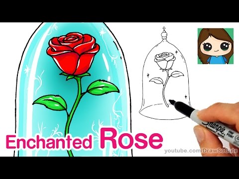 How to Draw a Rose - Beauty and the Beast - YouTube