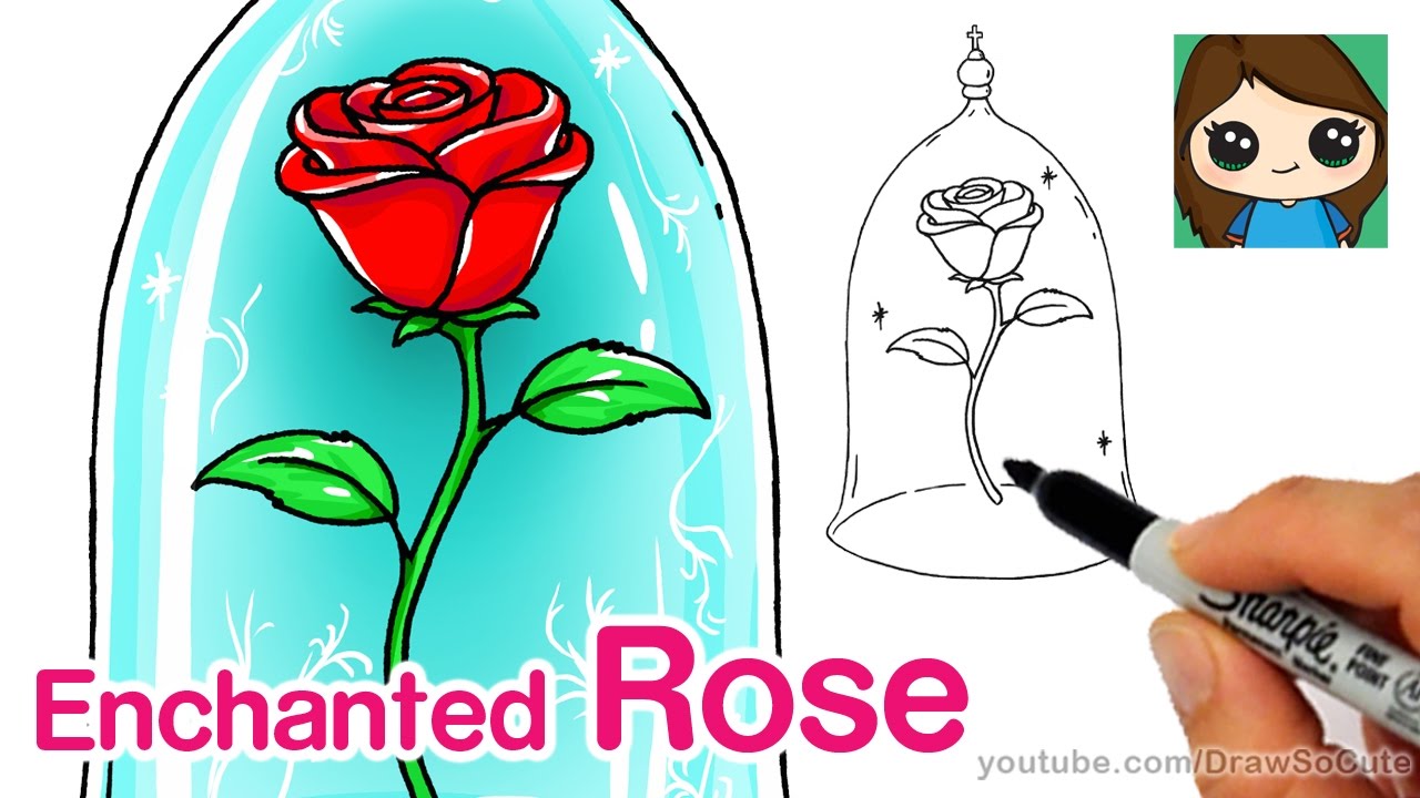 How To Draw A Rose Beauty And The Beast Youtube