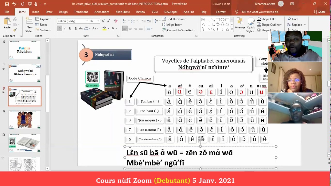 Cours Nufi Zoom 5 5 Janvier 21 Mes Premiers Pas En Langue Fe Efe E Youtube