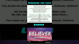 Believer song lyrics in english #imaginedragons #viral