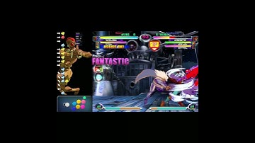 MvC2 Dhalsim 100% wall carry combo, throw into typhoon reset, trijump mixup oki relaunch sequence