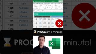 ✅Fazendo função PROCX no excel em um minuto! ✅Como puxar sem ordenar matriz tabela da planilha!