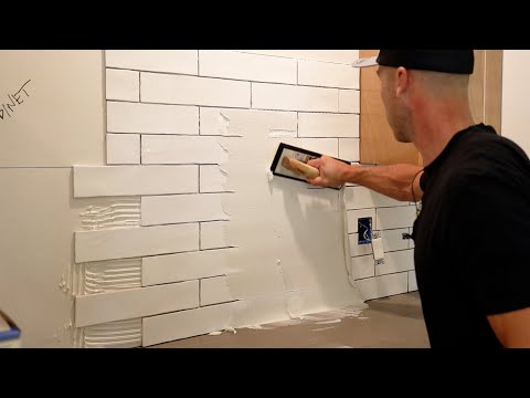 How to Grout Irregular Subway Tile Backsplash