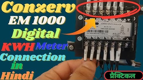 Schneider electric conzerv em1000 energy meter connection and programming in hindi