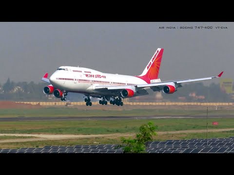 AIR INDIA BOEING 747 One Last Time at Kolkata Airport | Final Landing &amp; Take off