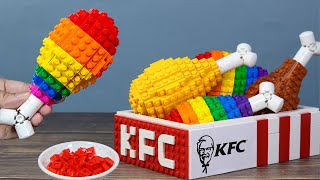 Viral RAINBOW Fried Chicken Recipe EPIC FOOD CHALLENGE | Best LEGO Fast Food Compilation