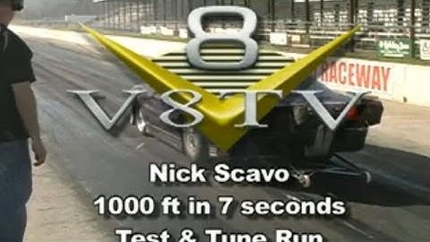 Nick Scavo Testing 1992 Outlaw Street Turbo Camaro - 1000 ft in 7 seconds V8TV-Video