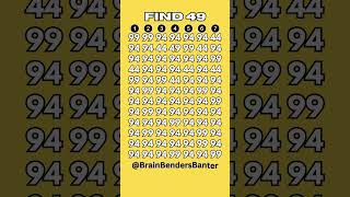 Test Your COGNITIVE Brain Skills With This FAST Number Game! #shorts