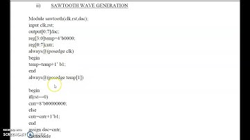 HDL code for Sawtooth Wave Generation