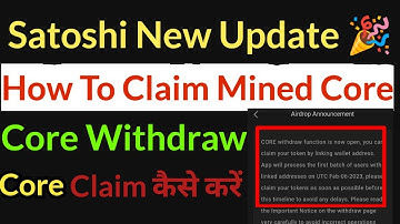 How To Claim Core Coins | Satoshi New Update | Core Dao New Update | Core Withdraw | Satoshi App