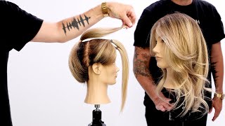 Butterfly Layered Haircut Tutorial Using Only 3 Ponytails Easy To Follow