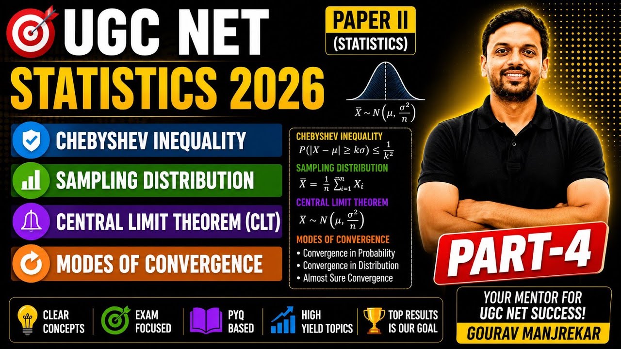 UGC NET Statistics 2026 | Chebyshev, Sampling Distribution, CLT & Modes ...