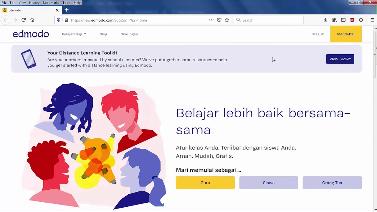1 Cara Mendaftar Edmodo di Desktop YouTube
