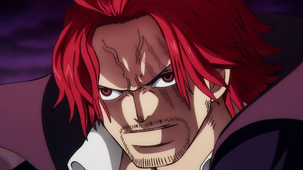 Shanks scares Greenbull (Admiral Ryokugyu) away with his Haki