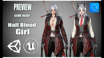 Half Blood Girl PREVIEW GAME READY 3D Character