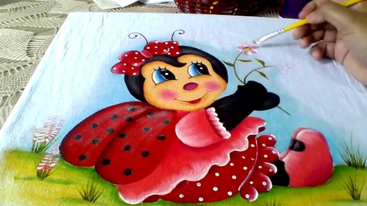 ensinando a pintar joaninha com lia ribeiro parte 3 - YouTube