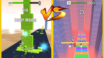 Stack Colors Vs Roof Rails : Gameplay Walkthrough Part 2 - Level 1-9999 All Level (iOS, Android)