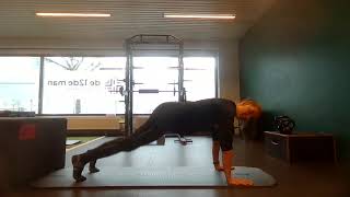prone plank knee taps, prone plank leg extension
