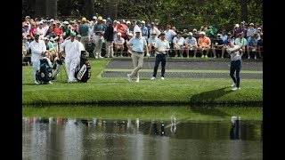 Jordan Spieth skips the ball across the water on the 16th hole at Augusta screenshot 5