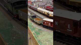 Bachmann J72 locomotive 69023 Joem as preserved with a northeastern goods train #modelrailway