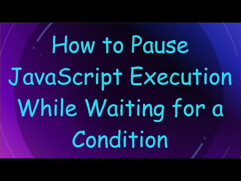 How to Pause