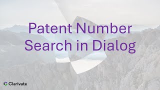 Patent Number Search in Dialog