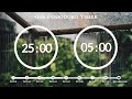 25 Minute Pomodoro Timer ☔️Rain Sound (비 ASMR)📚 4-Hour Study ⏱Pomodoro 25/5, 25 min x 8 sets