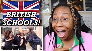 AMERICAN REACTS TO BRITISH SCHOOLS! 😳