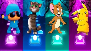 Pocoyo🆚My talking Tom🆚Tom and Jerry🆚Pikachu . 🎶 Who Will Win ? 🎯🎯