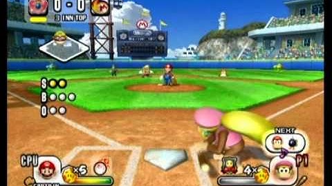 Mario Super Sluggers 100% Walkthrough Part 12 - Vs. Mario Fireballs