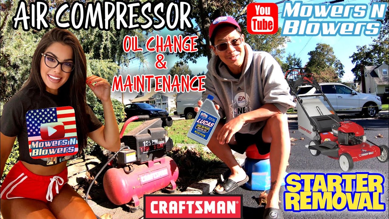 CRAFTSMAN 125 PSI AIR COMPRESSOR WATER DRAIN OIL CHANGE MAINTENANCE HOW