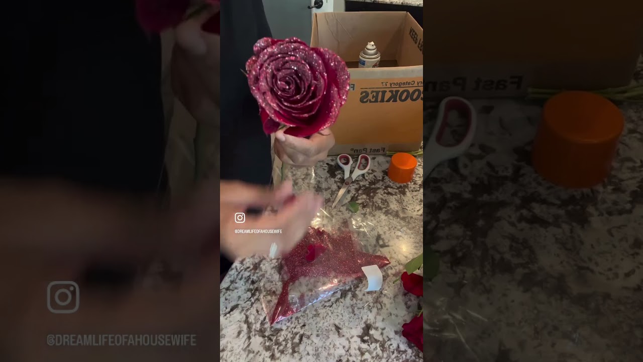 DIY glitter roses 
